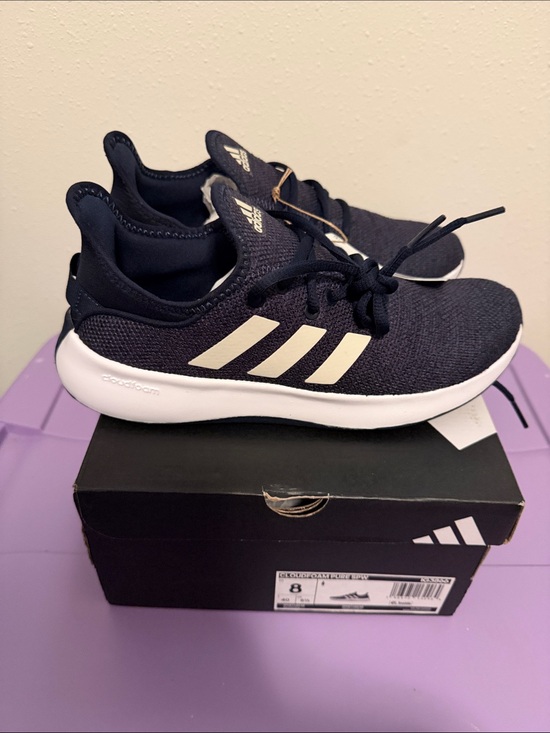 adidas Shoes - Sz 8 adidas cloud foam Navy and White Women's Running Sneakers